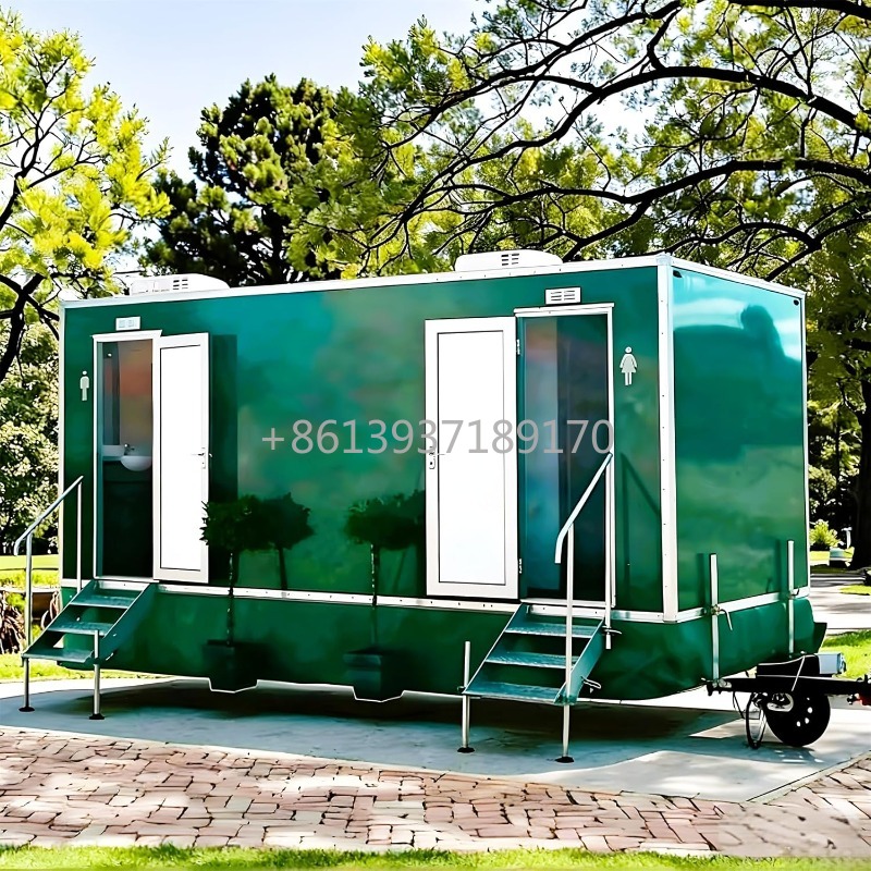 Portable Camp Toilet - Mobile Toilet Trailer with Basin and