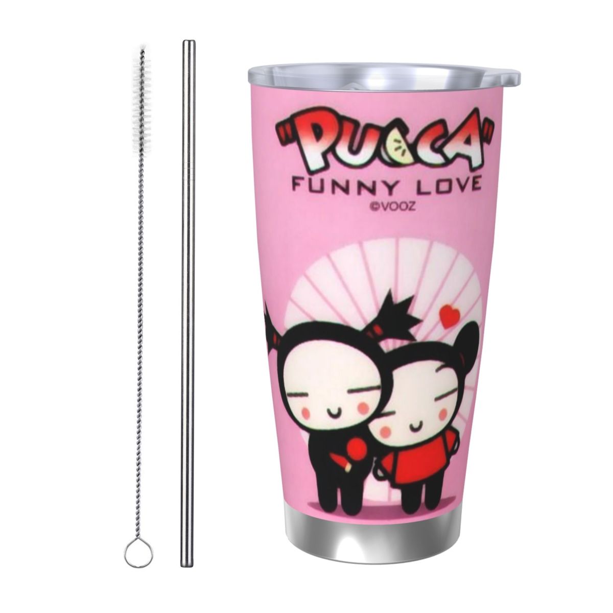Vacuum Insulated Flask - Cute Cartoon Pucca 20oz Stainless Steel