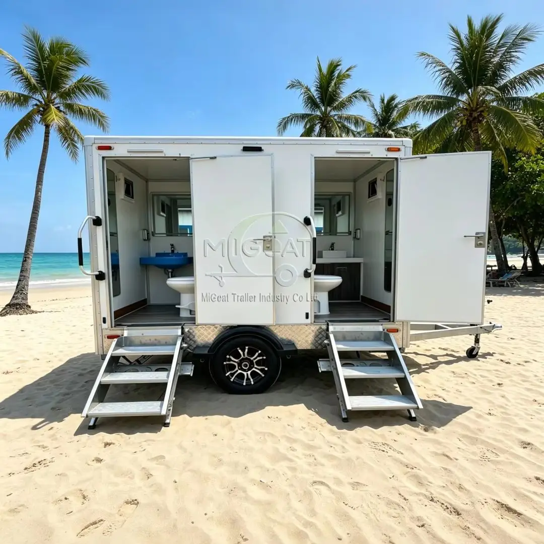 Outdoor Camping Rentals - 2-Room Compact Portable Restroom Trailer Custom