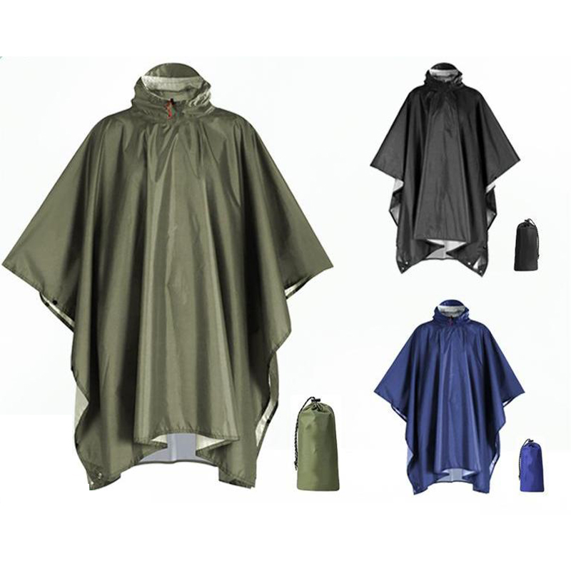 Camping Rain Poncho - Heavy Duty Rain Poncho For Backpacking