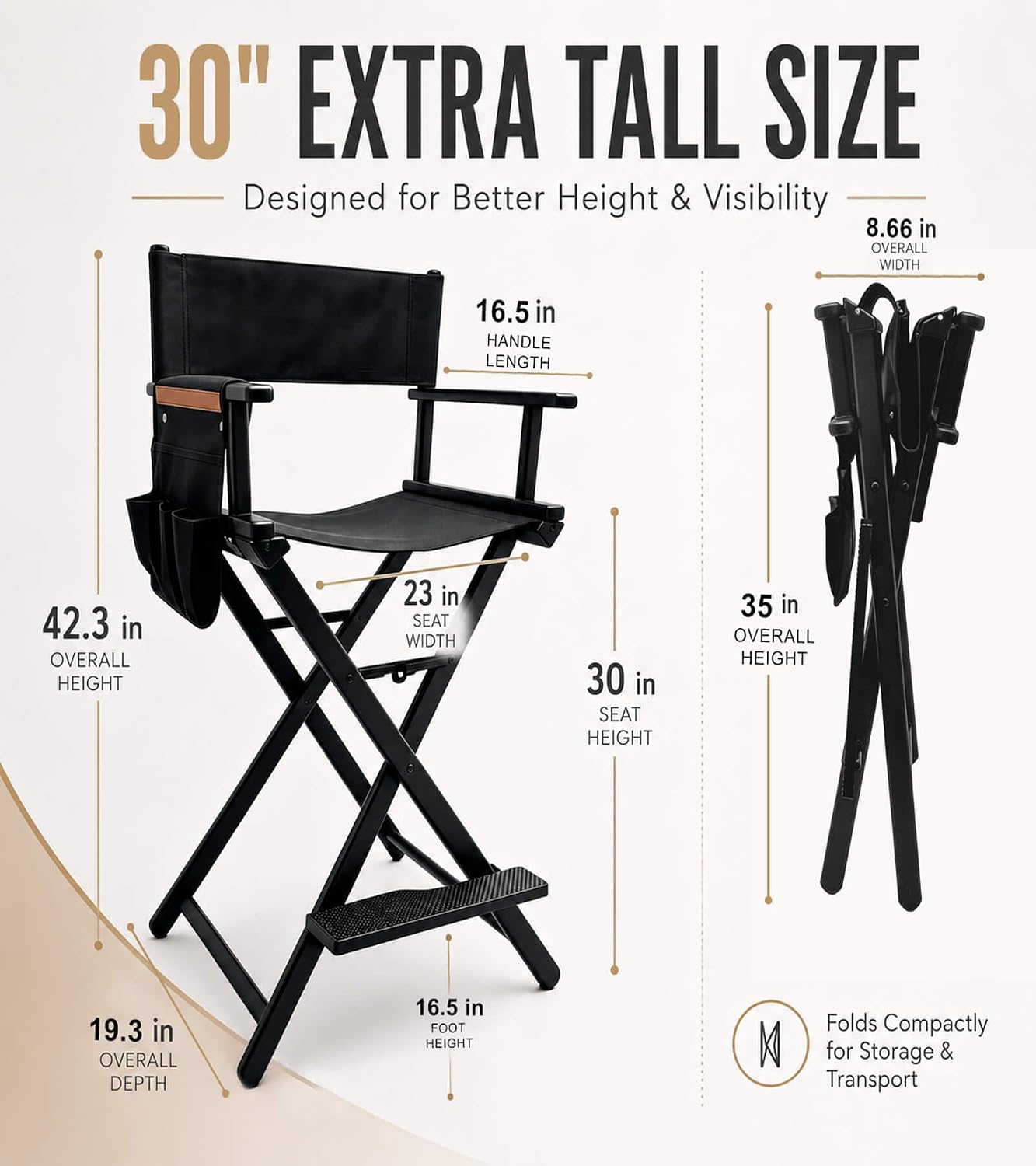 Tall Director Chair Portable A - đánh giá và giá Outdoor Camping High Chair