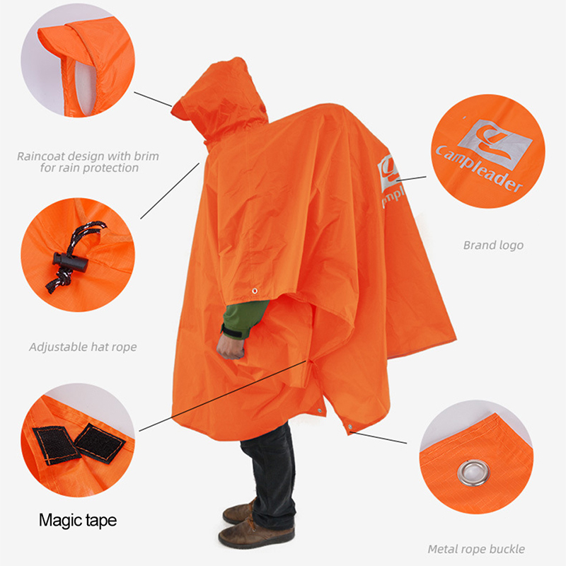 3 In 1 Outdoor Raincoat Hooded - đánh giá và giá Camping Rain Poncho