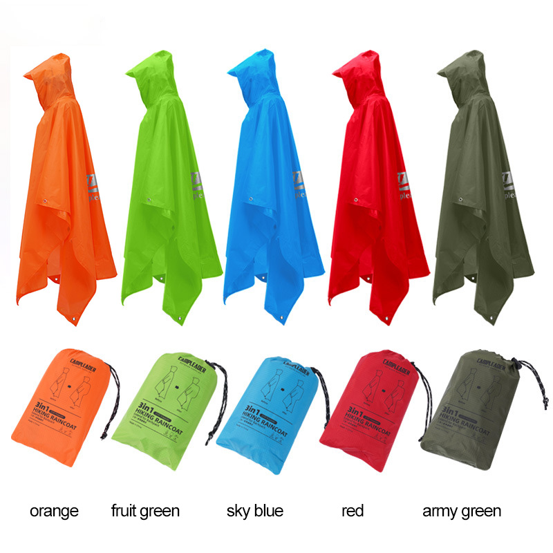 3 In 1 Outdoor Raincoat Hooded - đánh giá và giá Camping Rain Poncho