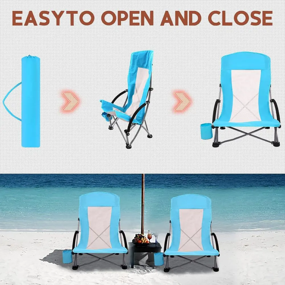 Portable 2-Pack Blue Beach Cha - đánh giá và giá Outdoor Camping High Chair
