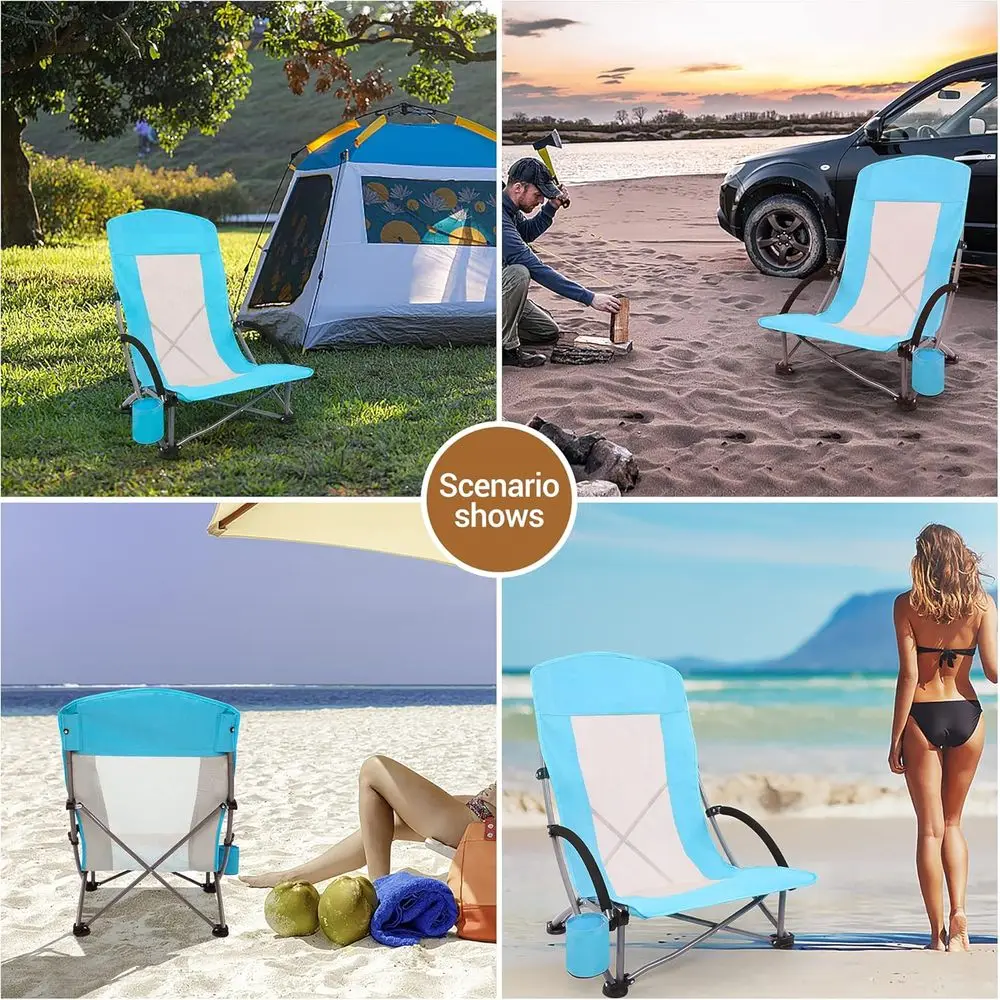 Portable 2-Pack Blue Beach Cha - đánh giá và giá Outdoor Camping High Chair