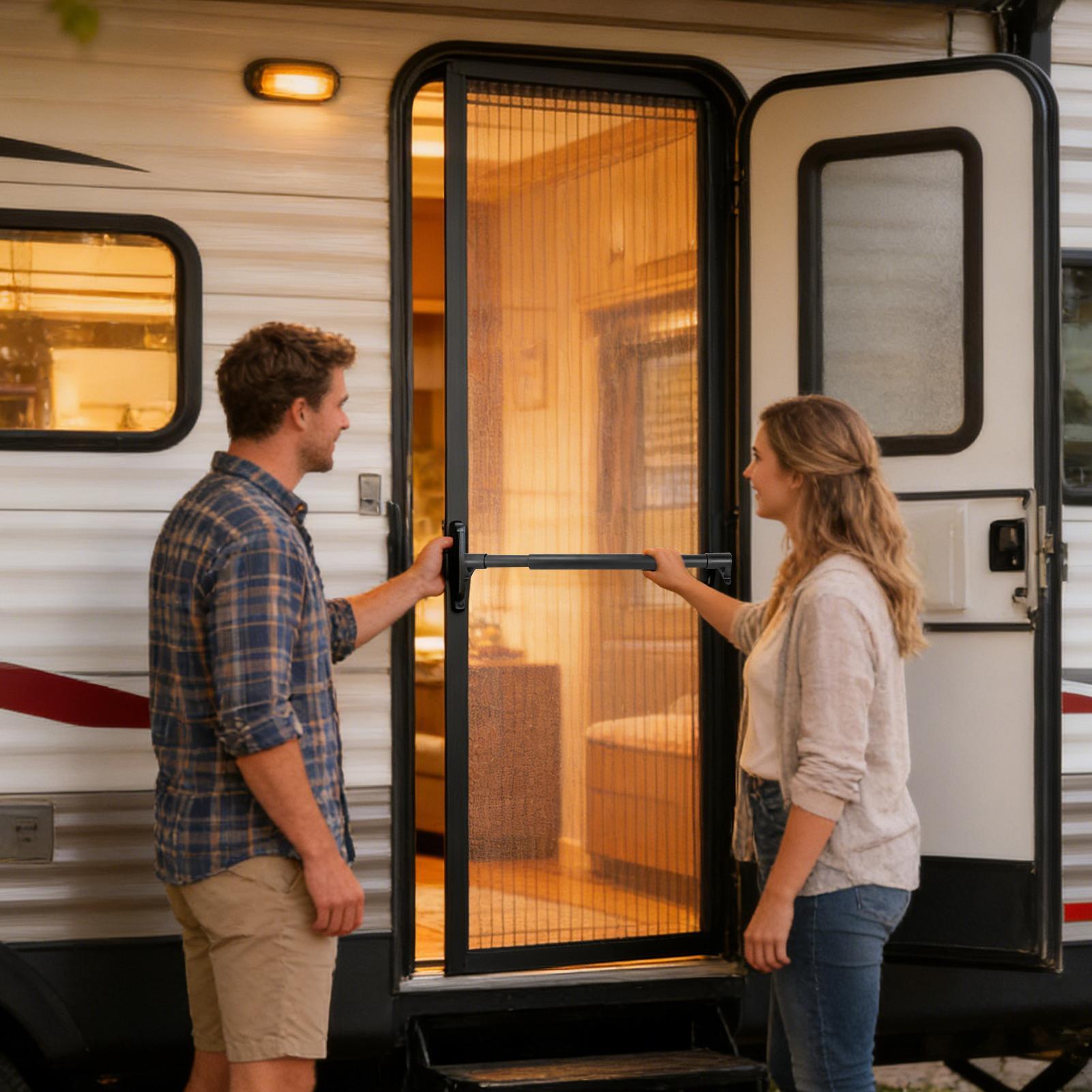 RV Screen Door Bar Adjustable  - đánh giá và giá Outdoor Camping Rental