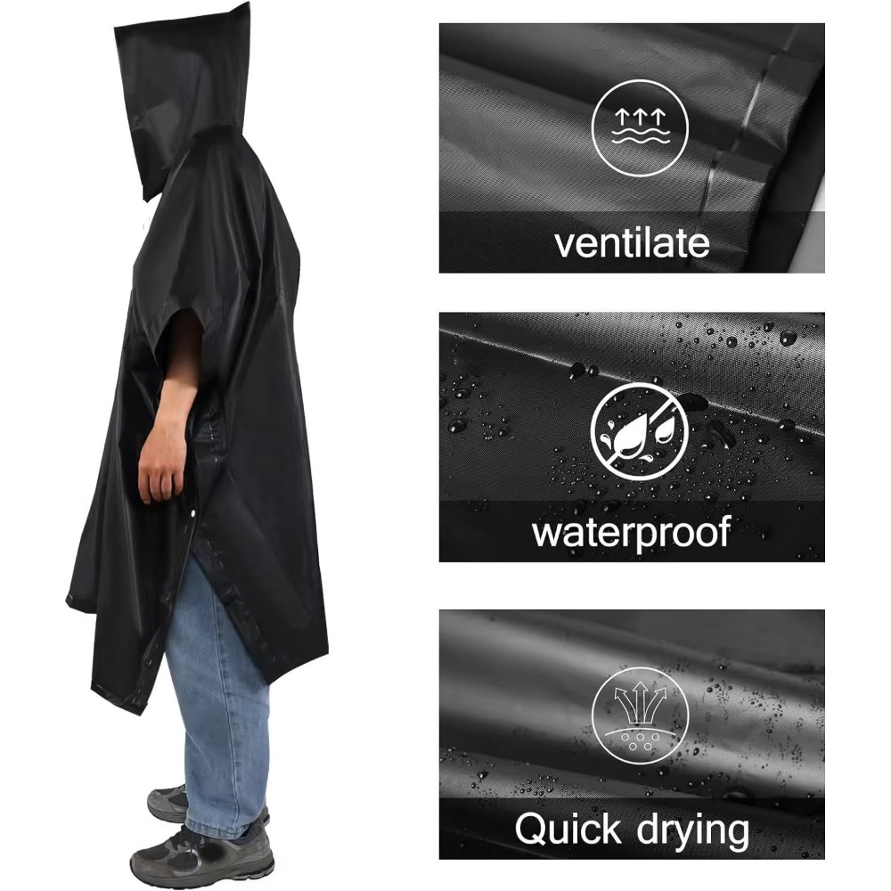 3 in 1 Waterproof Rain Poncho  - đánh giá và giá Camping Rain Poncho