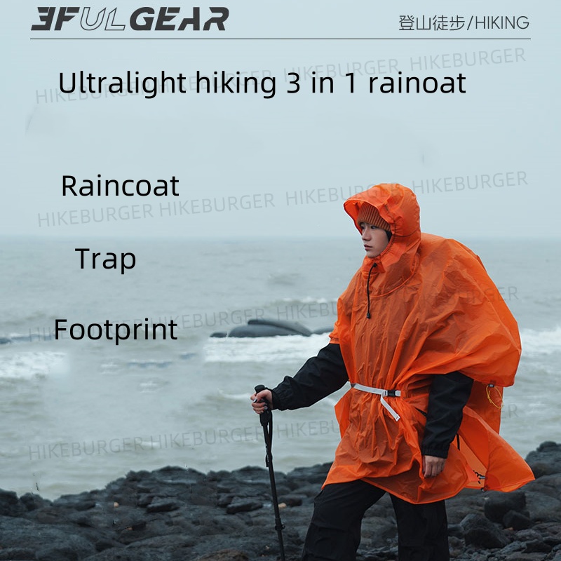 3F UL GEAR 3 In1 Rain Poncho O - đánh giá và giá Camping Rain Poncho