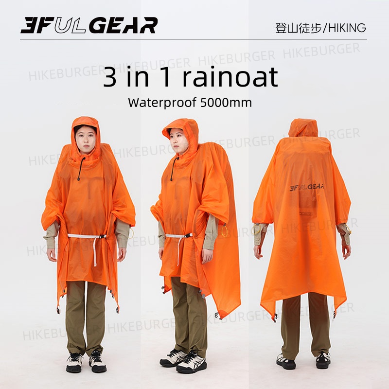 3F UL GEAR 3 In1 Rain Poncho O - đánh giá và giá Camping Rain Poncho