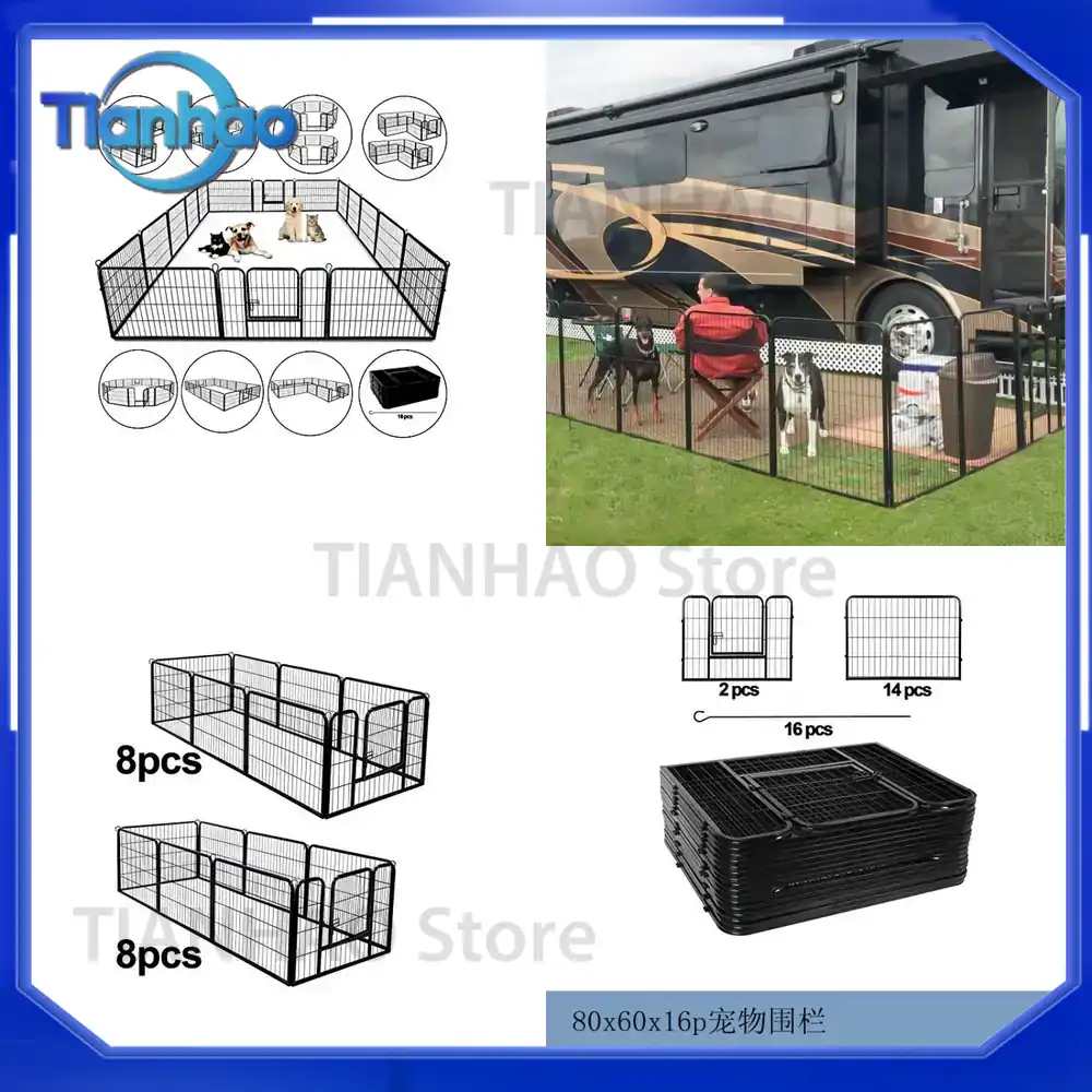 Pet Playpen Fence for Dogs Ind - đánh giá và giá Outdoor Camping Dog Fence