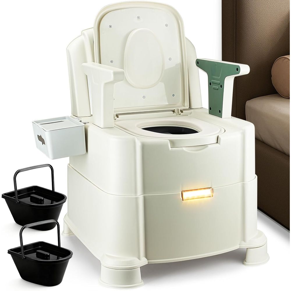 Bedside Commode, 500lbs Heavy  - đánh giá và giá Portable Camp Toilet