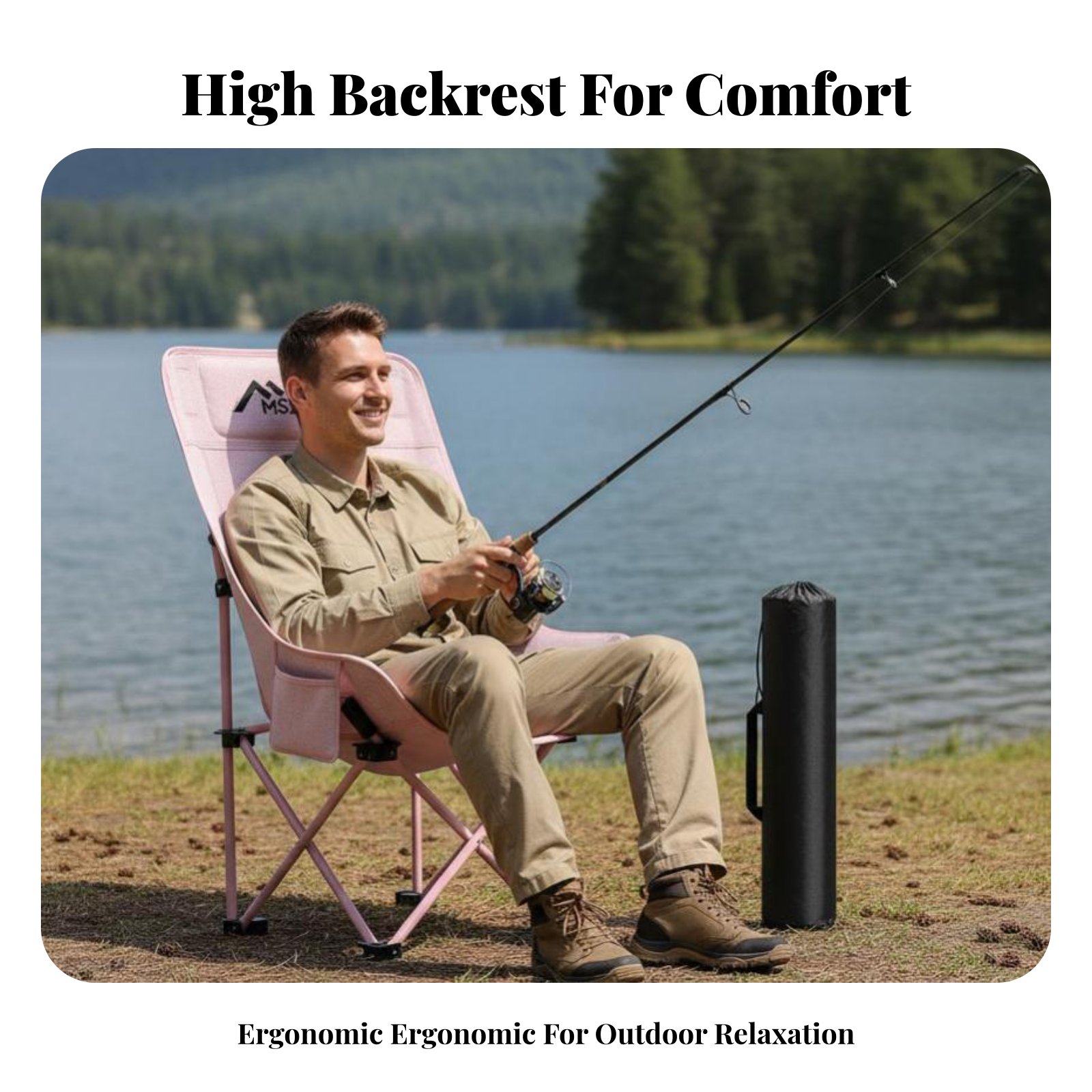 Foldable Mesh High Back Chair  - đánh giá và giá Outdoor Camping High Chair