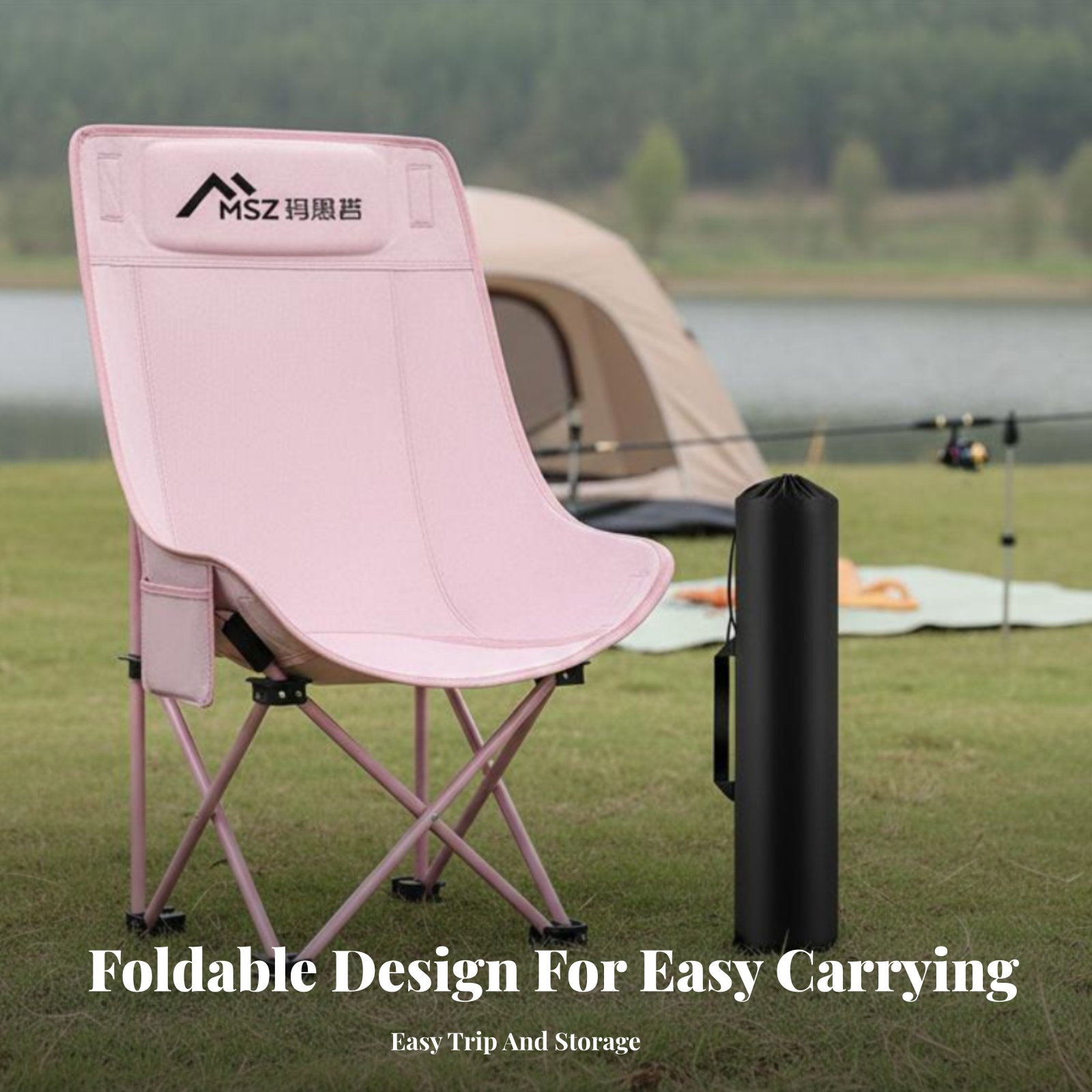 Foldable Mesh High Back Chair  - đánh giá và giá Outdoor Camping High Chair