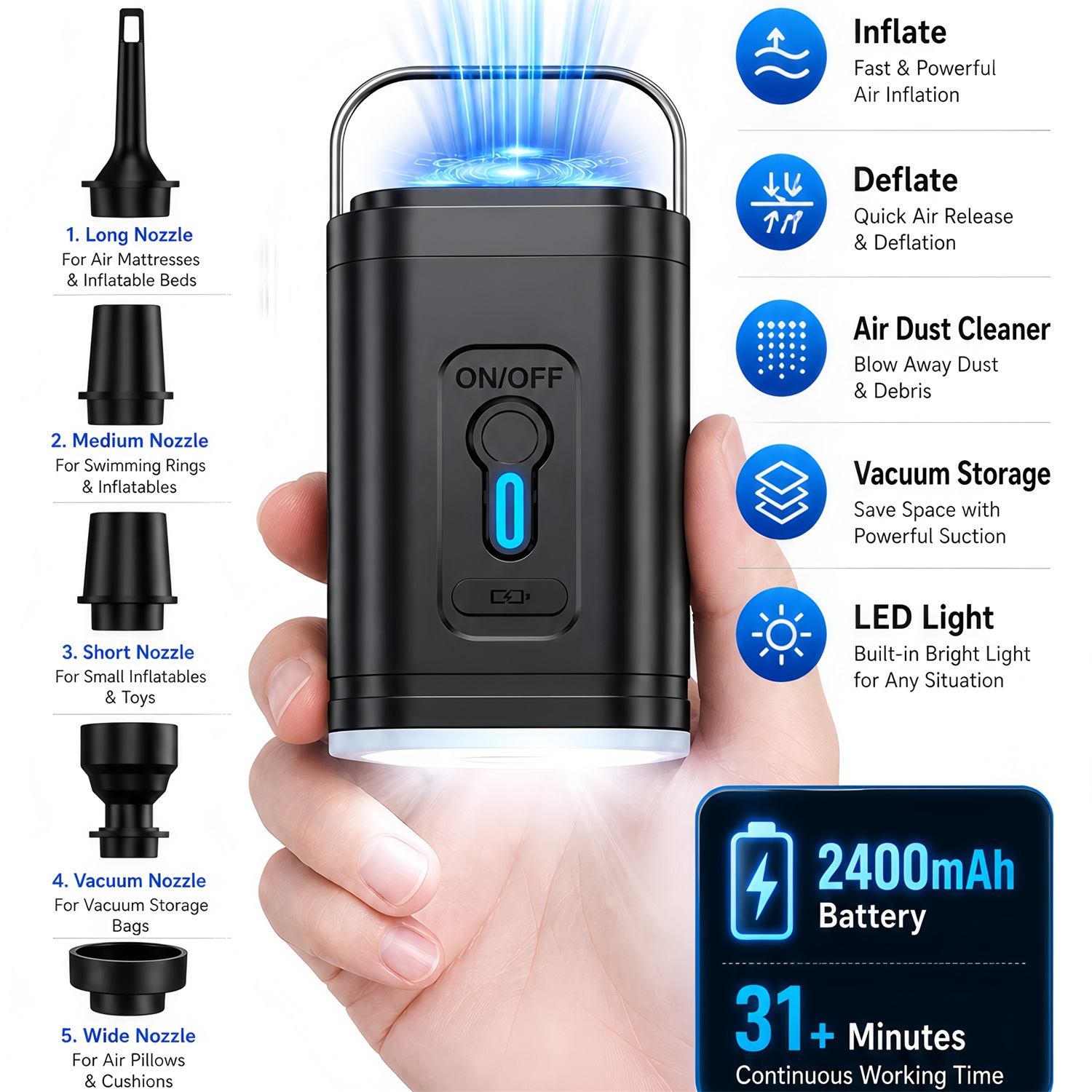 Portable Electric Air Pump Inf - đánh giá và giá Outdoor Camping Mattress