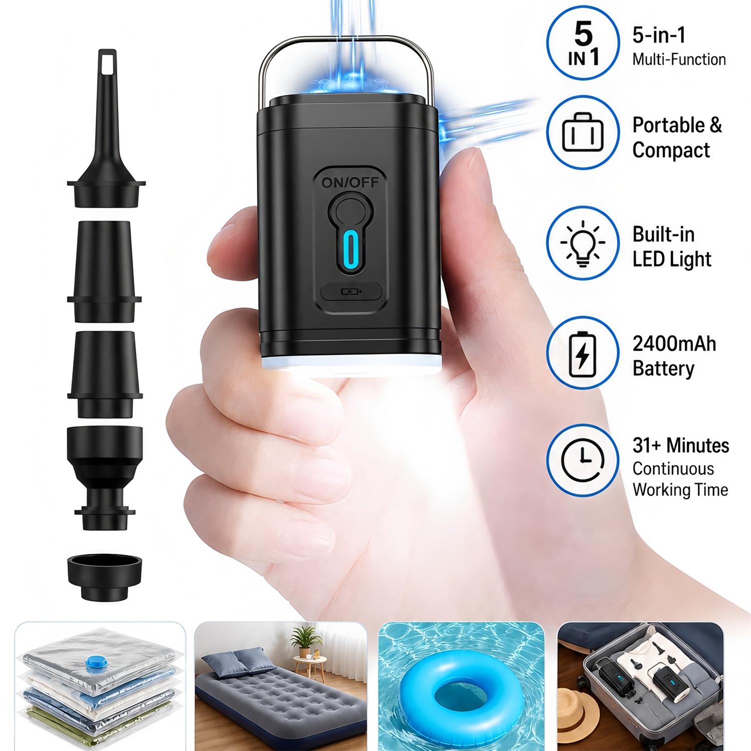 Portable Electric Air Pump Inf - đánh giá và giá Outdoor Camping Mattress
