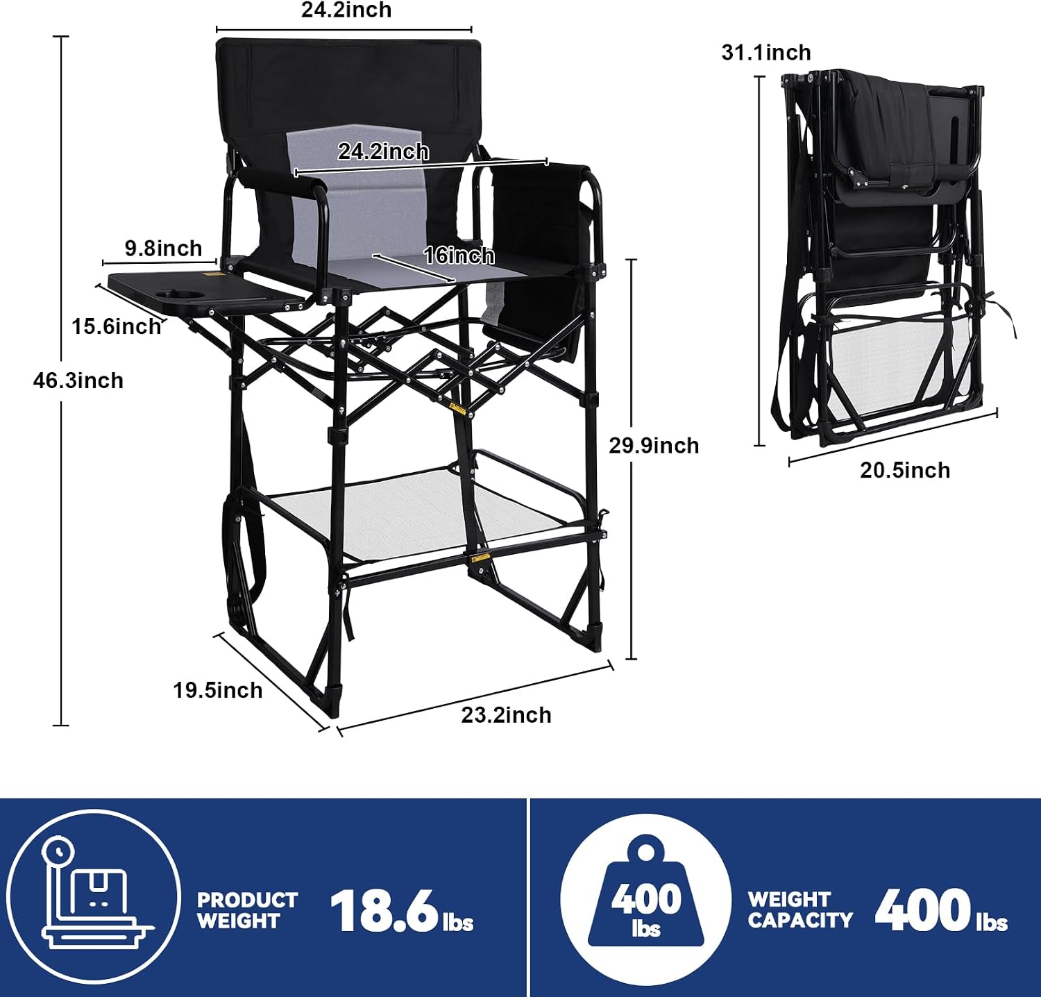 2 Pack Extra Tall Folding Camp - đánh giá và giá Outdoor Camping High Chair