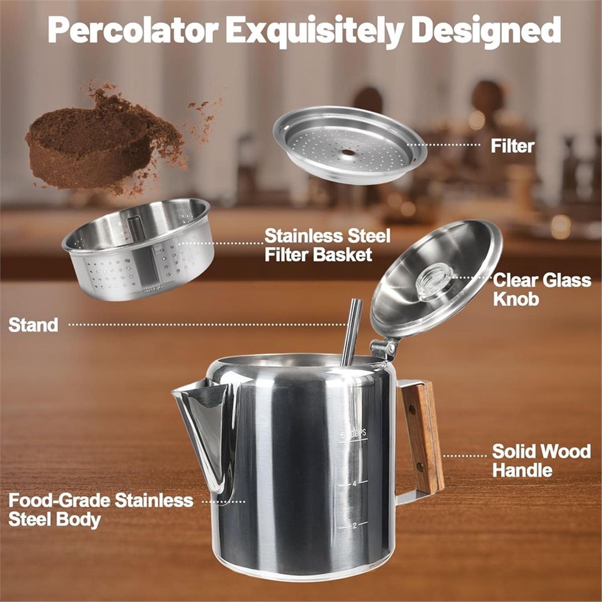 6 Cup Percolator 304 Stainless - đánh giá và giá Camp Percolator Coffee